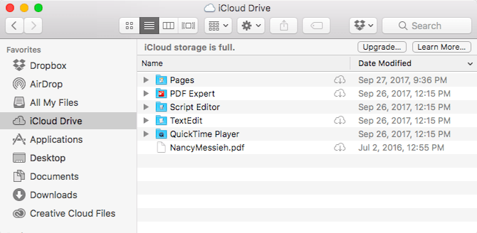 Finder Mac et iCloud Drive