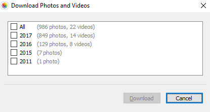 Télécharger les photos Windows