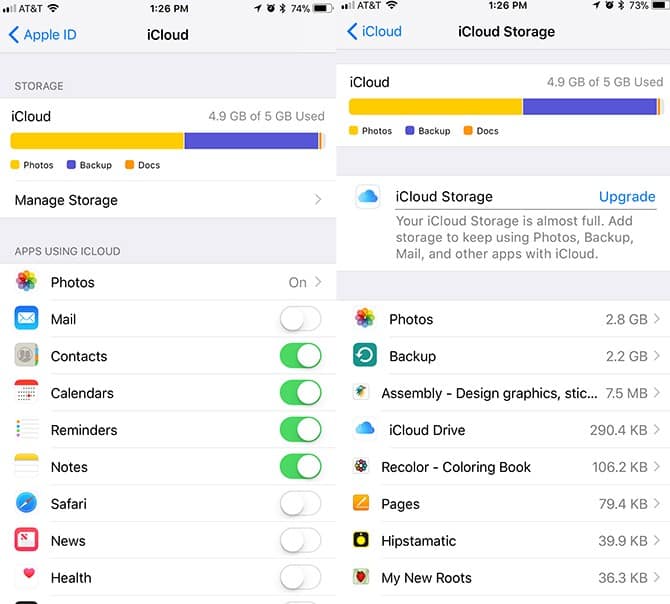 Activer et désactiver les applications utilisant iCloud