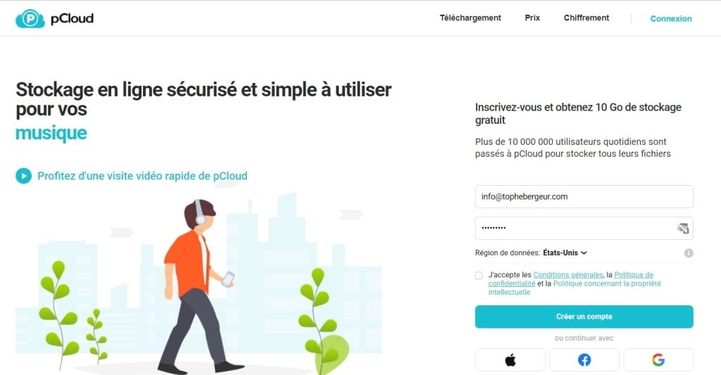 pCloud Meilleur fournisseur de stockage en ligne