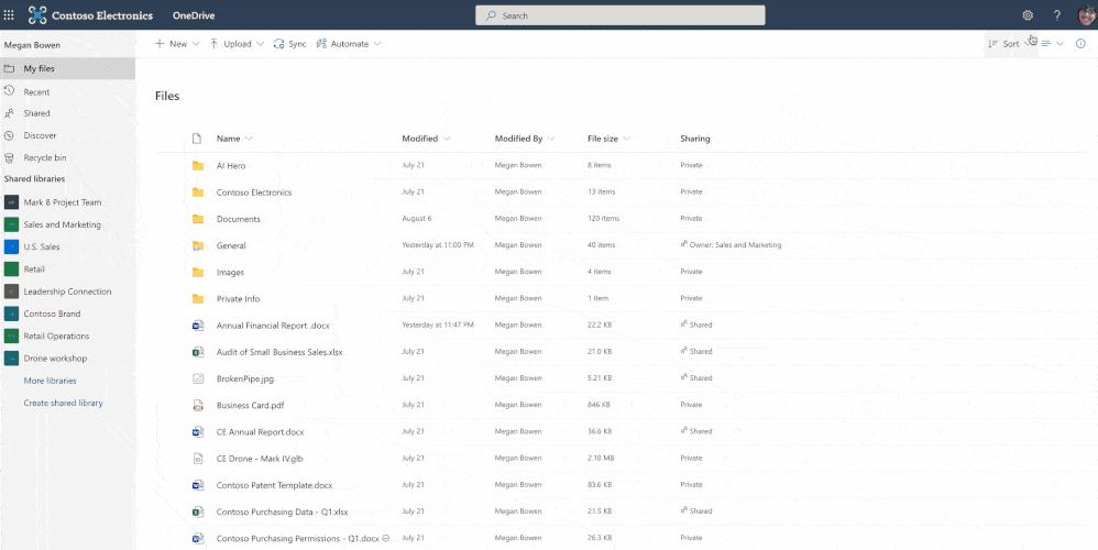 Qu'est-ce que OneDrive ? 15 Client web sombre