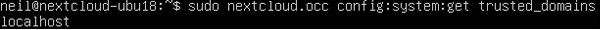 sudo nextcloud.occ config:system:get trusted_domains