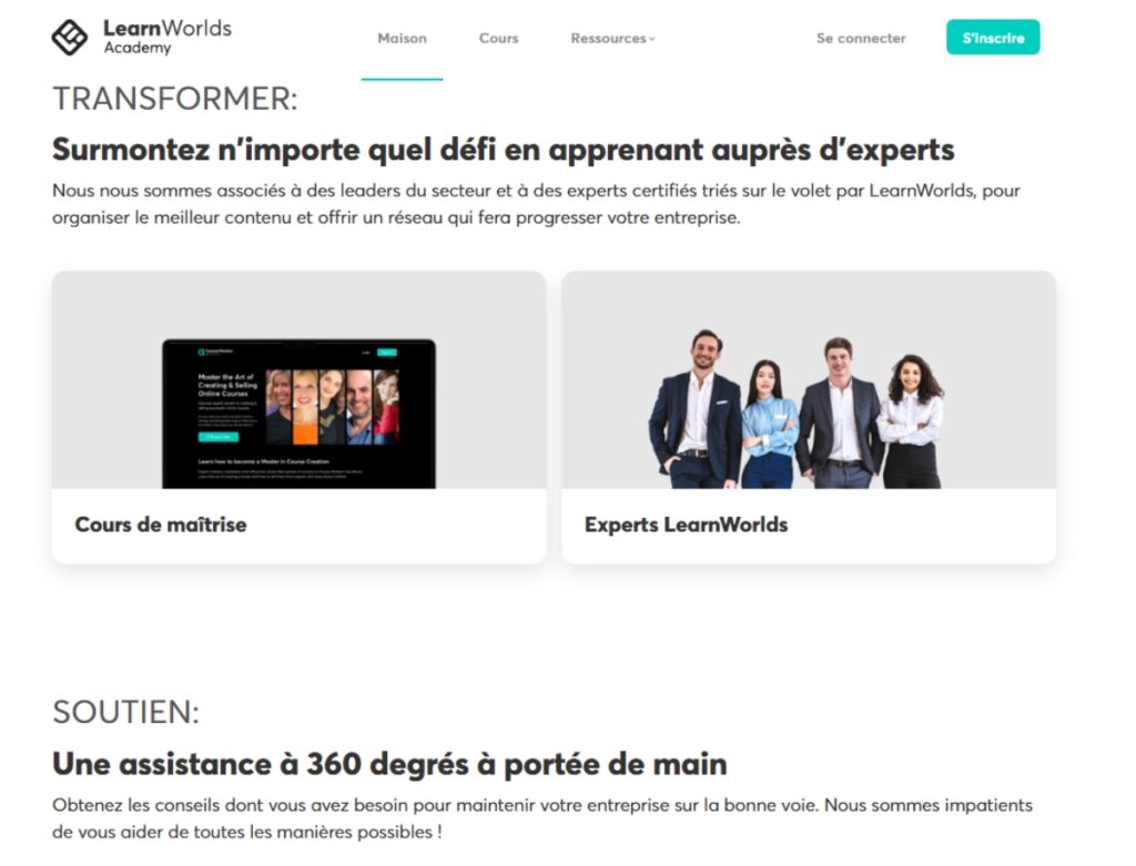 Assistance client de la part de LearnWorlds