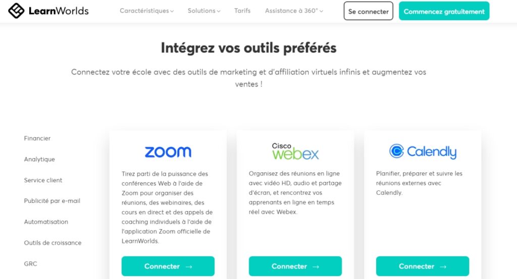 Intégrez vos outils préférés dans LeanrWorlds Cloud